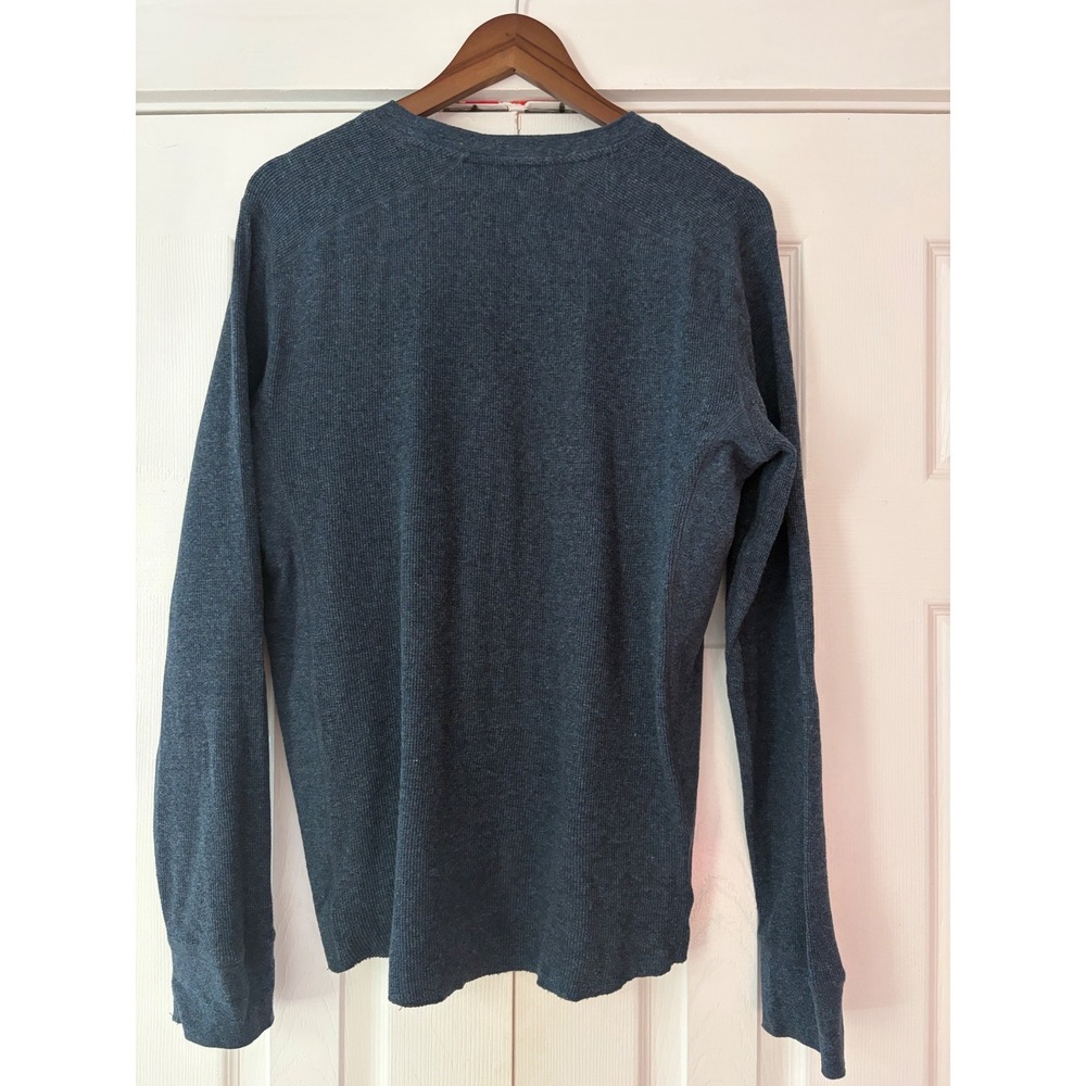 Vince Blue Waffle Knit Thermal Long Sleeve‎ Crewneck Sweater Large L